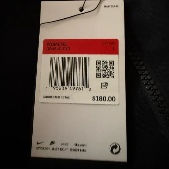 Nike Long Black Bomber Jacket - Picture 3 of 5